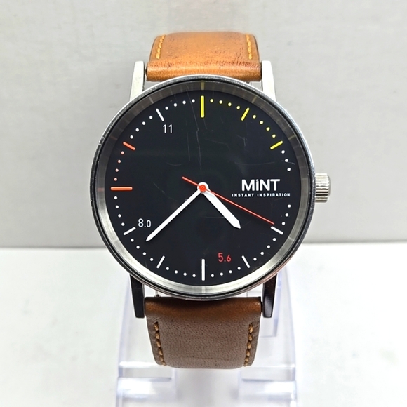 Mint Camera Instanteer Quartz Watch Black Dial Brown Leather Band New Battery - Picture 1 of 12